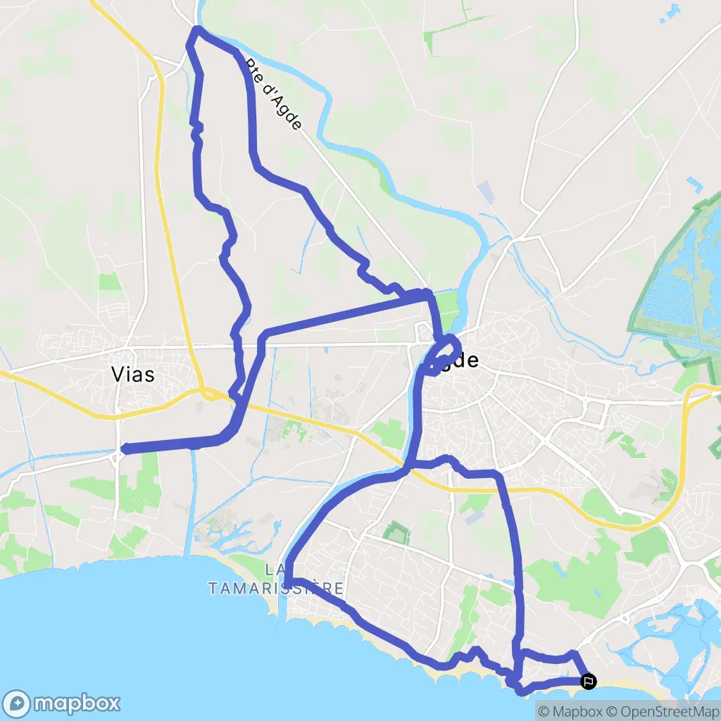 Cap d’Agde à Vias par pistes cyclables