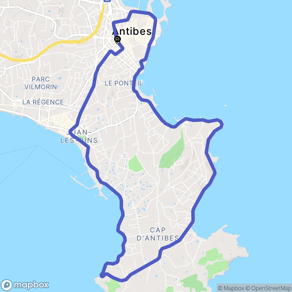 Tour du Cap d'Antibes  vlo