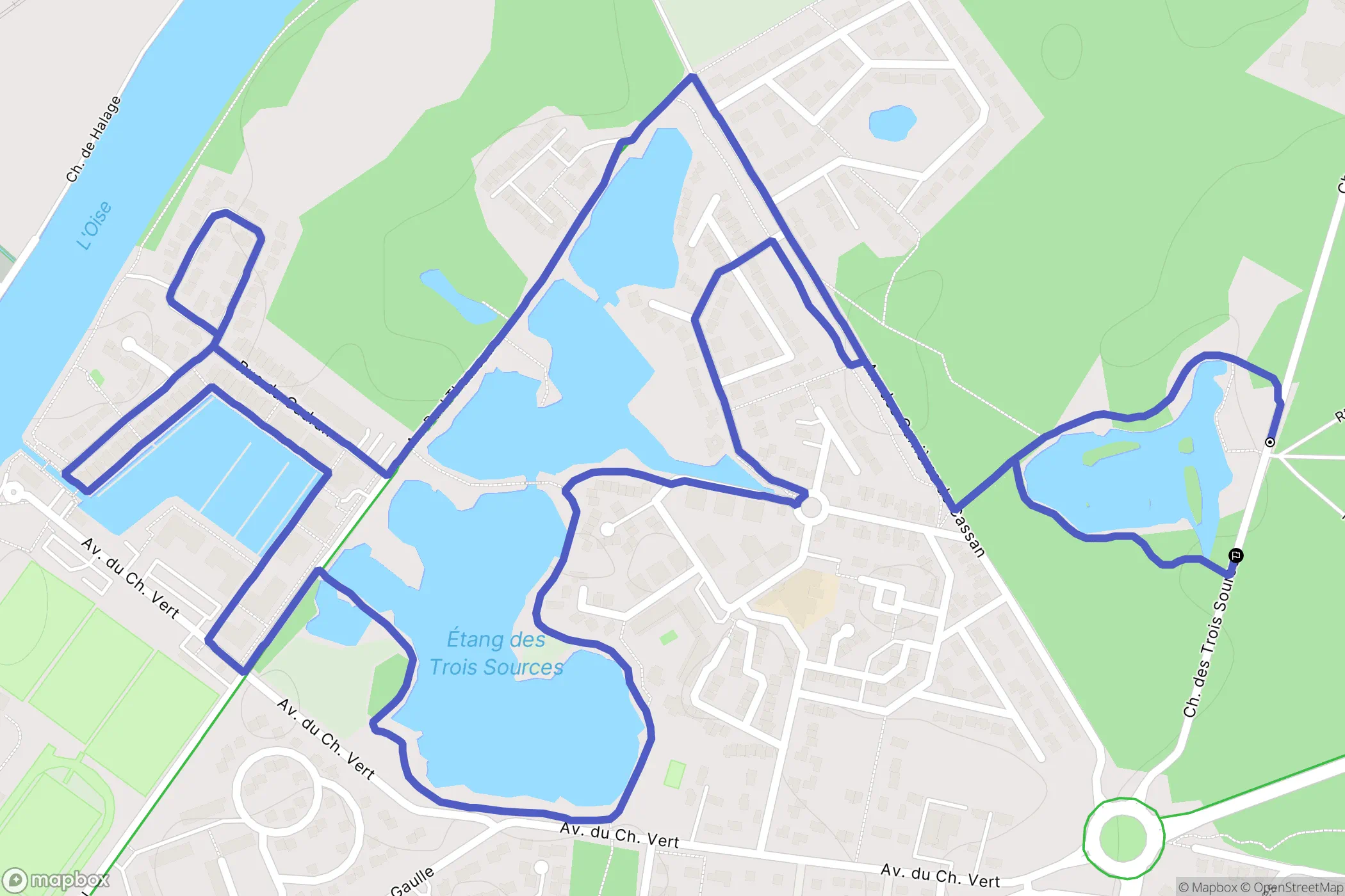 L'Isle-Adam : carte du parcours de randonn&eacute;e - France