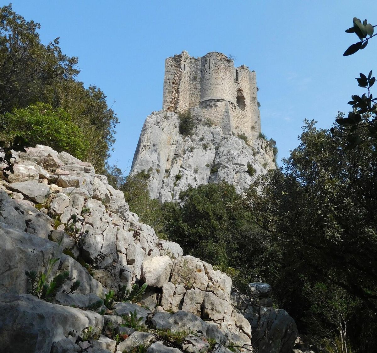 Crete Rocheux Crêtes de l’Hortus et le Château de la Roquette (Viviourès)