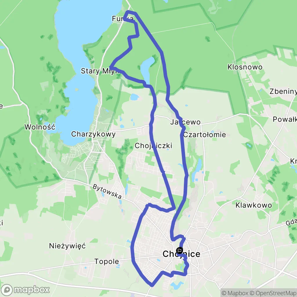 Chojnice-Jarcewo-Funka-Jezioro Niedźwiedzie-Chojnice